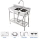 thumbnail image 1 of Yeshouse Fregadero Utilitario de Acero Inoxidable con Grifo Desplegable: Fregadero Comercial Independiente de Doble Tazón para Cocina, Restaurante, Garaje, Certificado NSF, 1 of 9