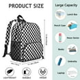 thumbnail image 6 of Black and White Checkered Backpack Backpack for School,Cute School Bag,Schoolbag with Adjustable Shoulder Straps & Padded Back,13.8"x11.4"x6", 6 of 6