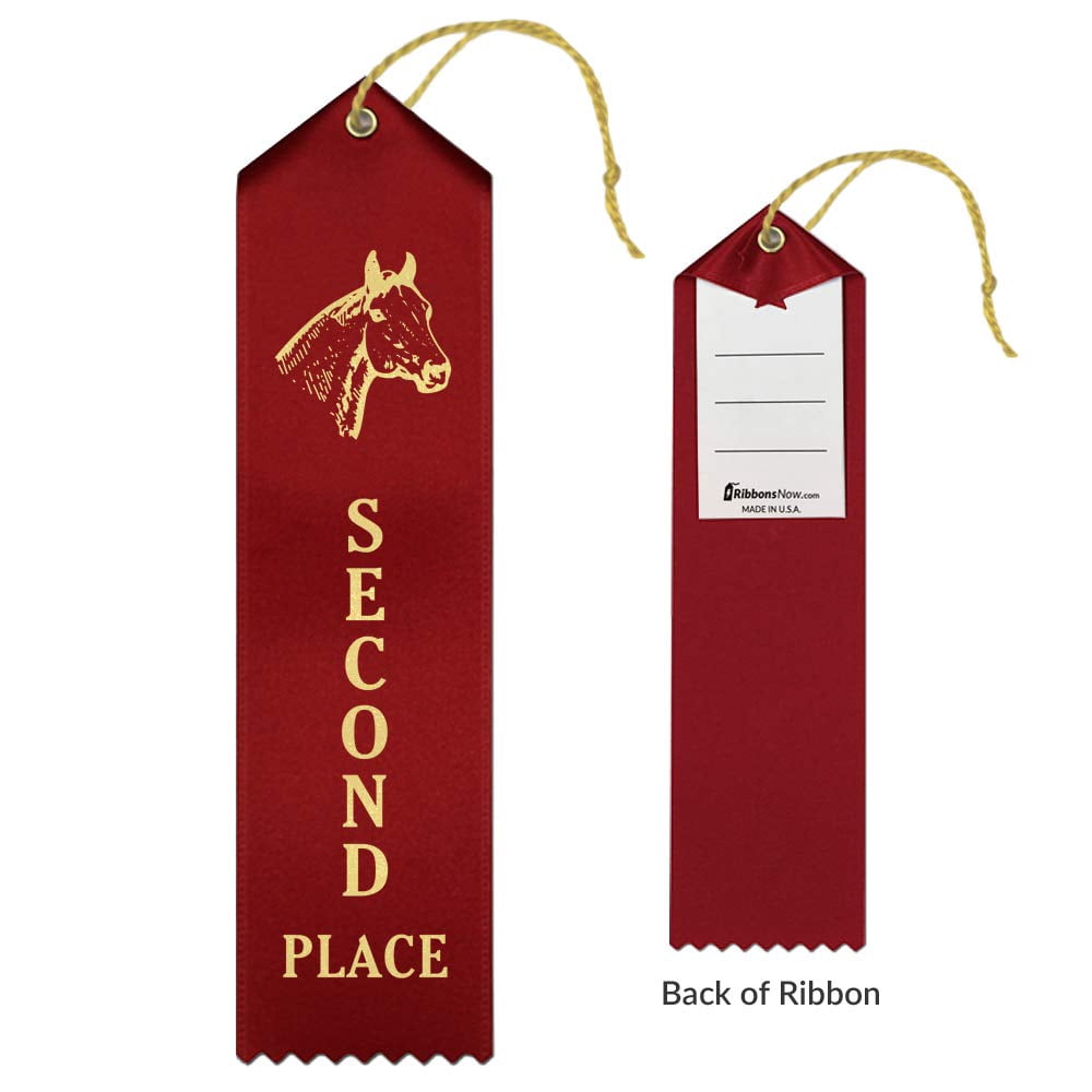 RibbonsNow Horse Show Ribbons 1st - 6th Place - 300 Total Ribbons - 50 Each Place with Card & String