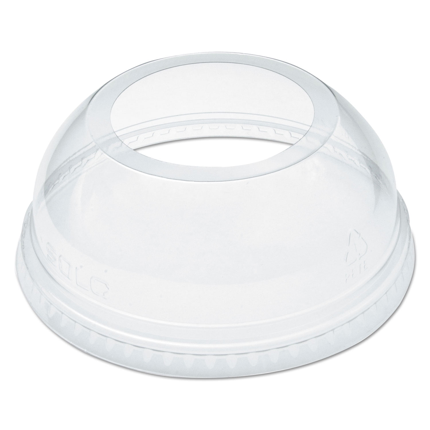 OpenTop Dome Lid for 1624 oz Plastic Cups, Clear, 1.9"Dia Hole, 1000
