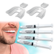 4 Always White Teeth Whitening 22% Gel Syringes! + 2 Free Thermoforming Trays! Made in USA!