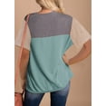 thumbnail image 4 of Eytino Womens Top Striped Color Block Crew Neck T Shirts Loose Fit Short Sleeve Summer Tee Shirts, 4 of 5
