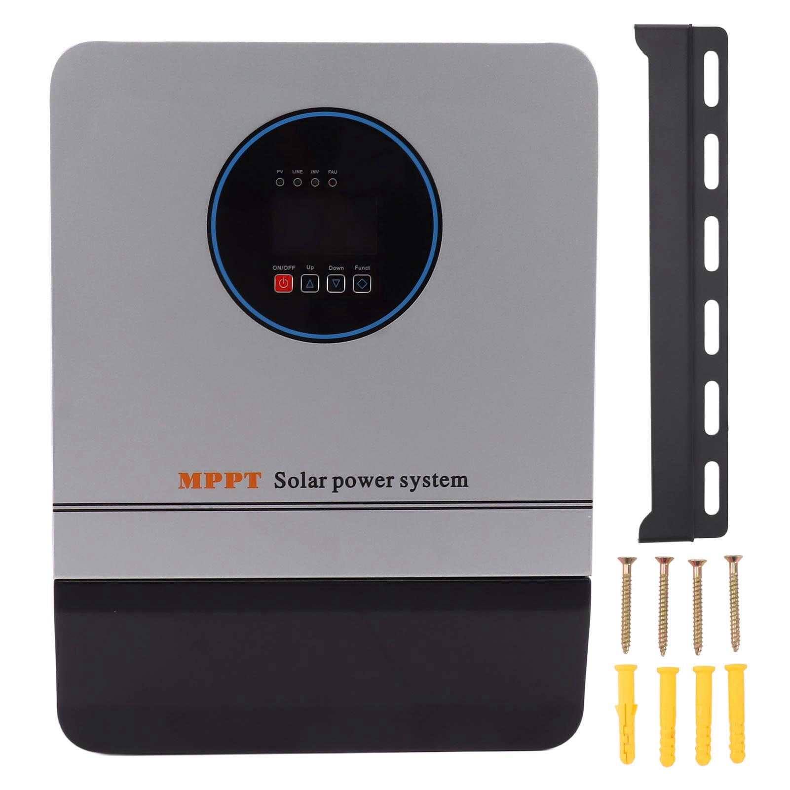 1000W Pure Sine Wave Inverter, 24V DC to 110V AC All in One Off Grid Solar Charger Inverter with 30A MPPT Solar Controller LCD Display for Home Power Backup and Renewable Energy Systems