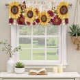 thumbnail image 3 of 2 Panels Sunflower Farmhouse Valance for Windows, Spring Summer Retro Butterfly Flowers Light Filtering Kitchen Curtains, Rod Pocket Window Treatment Curtain Valances for Living Room Bedroom, 42"x12", 3 of 9
