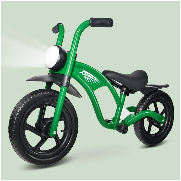 KRIDDO Kids Balance Bike for 2-5 Years with Front Light Upgraded Tires for All Terrain Upgraded Bearing for Smooth and Stable Riding Front and Rear Fenders Adjustable Seat Green