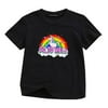 AkoaDa Fashion New Personality Fun Unicorn Children's Print Short Sleeve Casual T-Shirt