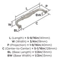 thumbnail image 4 of Amerock Granby 5-1/16 inch Center-to-Center Polished Nickel Cabinet Pull, 10 Pack, 4 of 4