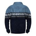 thumbnail image 6 of Men's Flag Print Stand Collar Sweatshirt with 3 Buttons, Outdoor Casual Button Front Pullover for Spring Fall,Dark Blue,3XL, 6 of 6