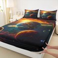 thumbnail image 3 of Homewish Psychedelic Galaxy Planet 4 Pieces Queen Sheet Sets for Kids Teens,Outer Space Ultra Soft Flat Sheet,Universe Cosmos Queen Fitted Sheet,Super Cozy Room Decor, 3 of 7