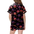 thumbnail image 4 of NIEWTR Teen Girl's Halloween Pajama Set Short Sleeved Shorts Home Clothes Halloween Pj Set Bluey Halloween Costume, 4 of 5
