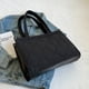 thumbnail image 1 of Bolso de mano de lona para mujer, bolsos de viaje portátiles simples e informales (negro), 1 of 3