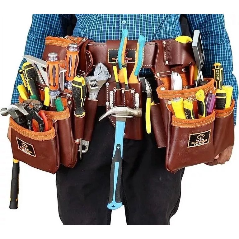 Tool Pouch FUERI Leather Tool Belt Bag Men Pouch Heavy Duty Tools ...