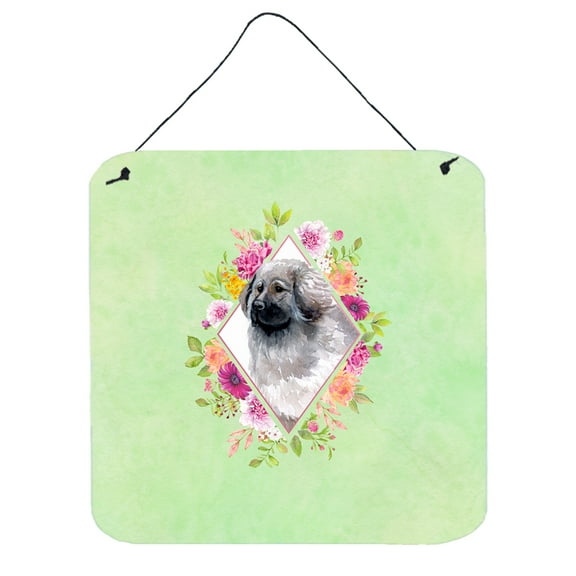 Carolines Treasures CK4322DS66 Moscow Watchdog Green Flowers Wall or Door Hanging Prints 6x6 multicolor