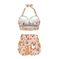 thumbnail image 4 of Renewold Corgi Dog Paw Halter Neck Swimsuits for Women 2 Piece Neck-Tied Bikini Set Softness Crop Tops+High Waisted Briefs Size L Cute Bathing Suit for Summer Beach Party, 4 of 6