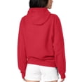 thumbnail image 2 of Women's G-III 4Her by Carl Banks Red Kansas City Chiefs Football Logo Fleece Tri-Blend Pullover Hoodie, 2 of 3