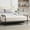 Beige, variant on BRILHAMEZ 61" Long Upholstered Shoe Bench, Modern Chenille Entryway Seat with Black Metal Legs for Bedroom, Beige