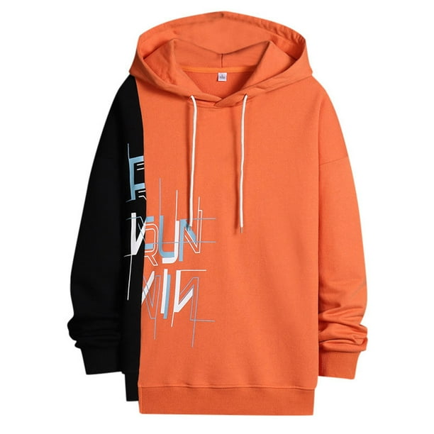 Gibobby Sudaderas con capucha para hombre Sudadera con Capucha para Hombre Sudadera con Bolsillo Tipo Canguro Tela Stretch Hombre(Naranja,XG)