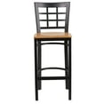 thumbnail image 6 of Flash Furniture HERCULES Series Black Window Back Metal Restaurant Barstool - Natural Wood Seat, 6 of 7