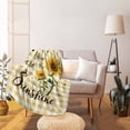 thumbnail image 3 of Throw Blanket Fleece Throw Blanket 50x60in, Watercolor Sunflower Love Bee Sunshine Soft Lightweight Bed Blankets Yellow Gingham Check Fuzzy Couch Blankets for All Season, 3 of 9