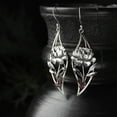 thumbnail image 4 of K-KED Women 925 Silver Flower Ear Dangle Cubic Zirconia Drop Earrings Wedding Jewelry-Silver, 4 of 5
