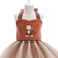 thumbnail image 4 of ZHUASHUM Toddler Custome Girls Dress Tutu Mesh Dress With Headwear Tail 3Pcs Sets Performance Brown,3-4 Years, 4 of 5