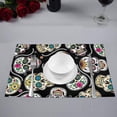 thumbnail image 2 of MKHERT Beautiful Sugar Skulls Placemats Table Mats for Dining Room Kitchen Table Decoration 12x18 inch,Set of 4, 2 of 4