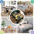 thumbnail image 5 of Yellow Lemon Fruit Slices Black Pattern Rectangle Tablecloth 60"x120",Waterproof Polyester Rectangle Table Cloth, Wipeable Spillproof Polyester Tablecloth for Dining, Camping, Indoor and Outdoor, 5 of 6