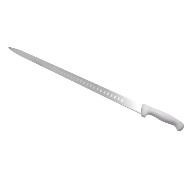 Cuchillo Cecinero Troquelado Profesional 22 Pulgadas Mango Blanco Vencort