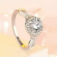 thumbnail image 3 of K-KED Women 925 Silver Rings Charm Cubic Zirconia Wedding Engagement Delicate Jewelry Size 6-10-10-Silver, 3 of 6