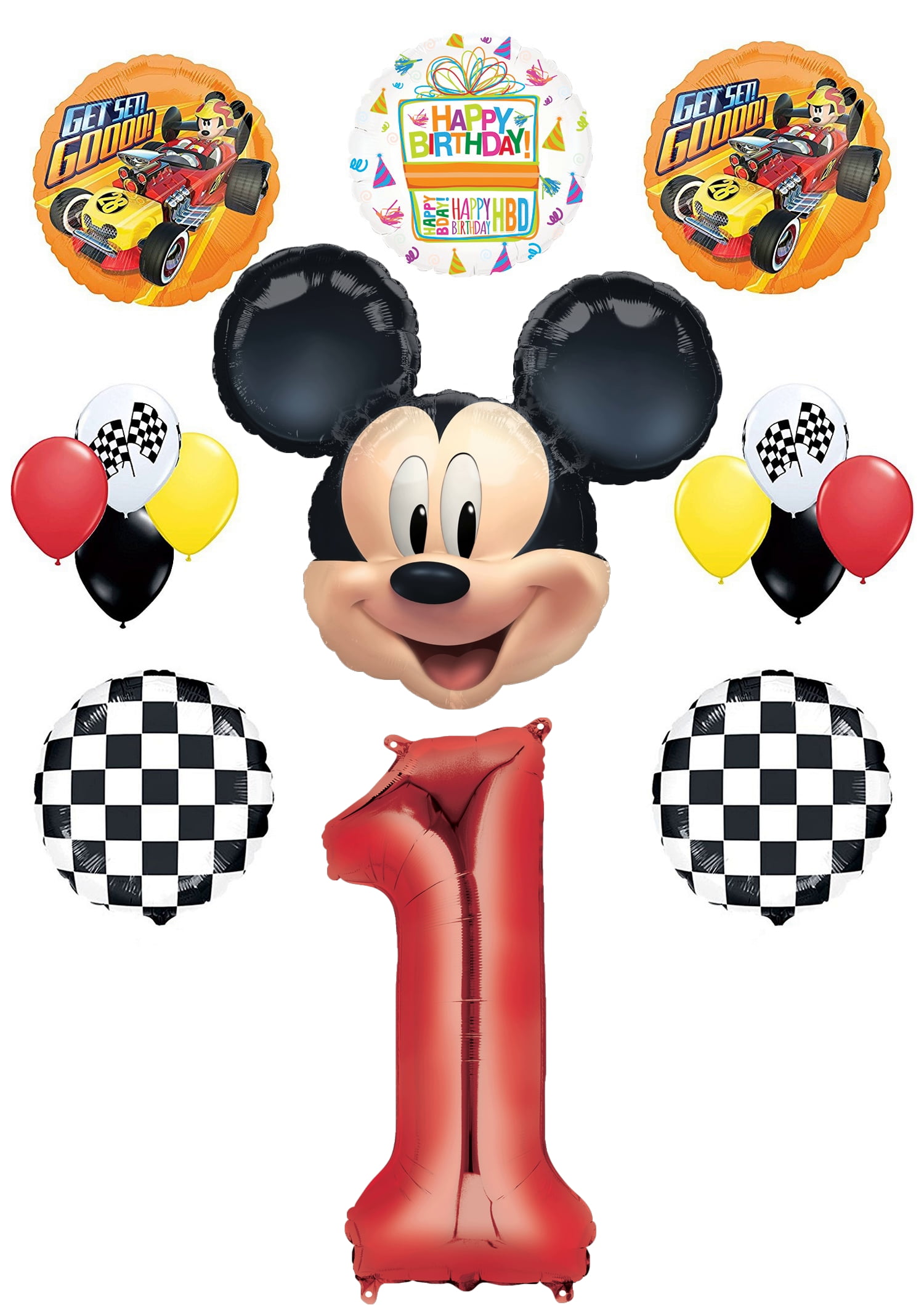 Mickey Mouse Balloon Happy Birthday 1 Number Party Decor Supplies Foil Balloon 