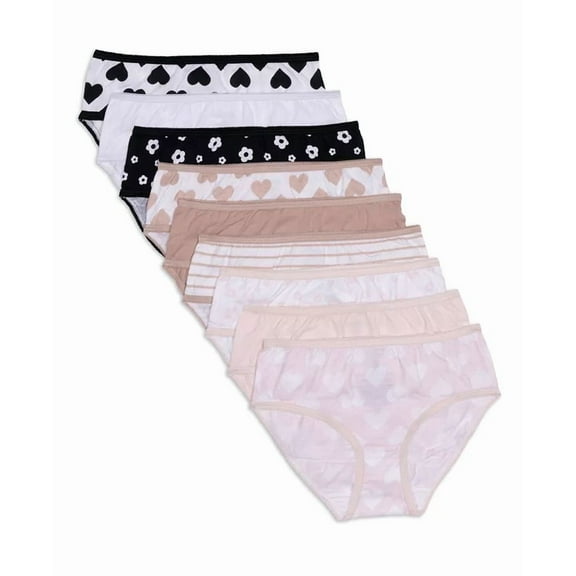 Maidenform GRAPHIC BASICS Big Girls Brief Underwear, Pack of 9, US 12/Girl