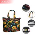 thumbnail image 2 of Black Colorful Flower Leaf Sunflower Pattern Travel Tote Bags for Women Carry On,Large Weekender Bags for Women Travel,Multi Functional Duffle Bag for Work,Shopping,Sports, 2 of 5