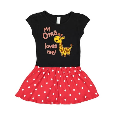 

Inktastic My Oma Loves me- cute giraffe Gift Toddler Girl Dress