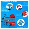 thumbnail image 4 of JOYLDIAS 6V Electric Ride on Train for Kids with Curved Tracks, Songs, Stories, Lights, Horns, Storage and Foot Pedals, Blue, 4 of 9