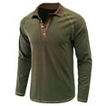 thumbnail image 3 of qolati Mens Fashion Henley Shirts Long Sleeve Casual Button Down T-Shirt Classic Fit Contrast Color Basic Blouse, 3 of 5
