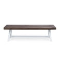 thumbnail image 7 of GDF Studio Bowman Outdoor Acacia Wood Benches, Set of 2, Sandblasted Dark Brown and White, 7 of 7