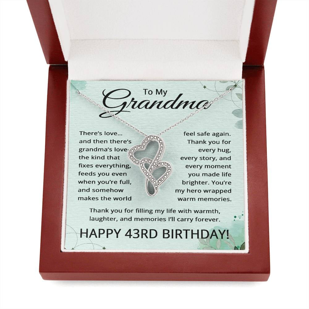 43rd Birthday Gifts for Grandma - To My Grandmother Necklace - 43 Years Old Grandma Title: Luxury Box