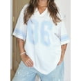 thumbnail image 6 of Rdhnmea Women’s Oversized Jersey Tops Half Sleeve V Neck Loose T-Shirts, 6 of 9