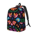 thumbnail image 2 of Naloa Colorful Floral2 Canvas Backpack for Men Women Rucksack Casual Travel Daypack College Tote Satchel Bookbag for Teens-Medium, 2 of 8