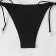 thumbnail image 5 of Sevevn Women's Textured Bandeau Bikini Set Halter Shell Decor Side Tie Thong Two Piece Swimsuit Black M, 5 of 7