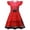 Red, variant on Red Black Wonderland Costume Dress, Heart Print Flutter Sleeve Fantasy Halloween Cosplay Party Outfit