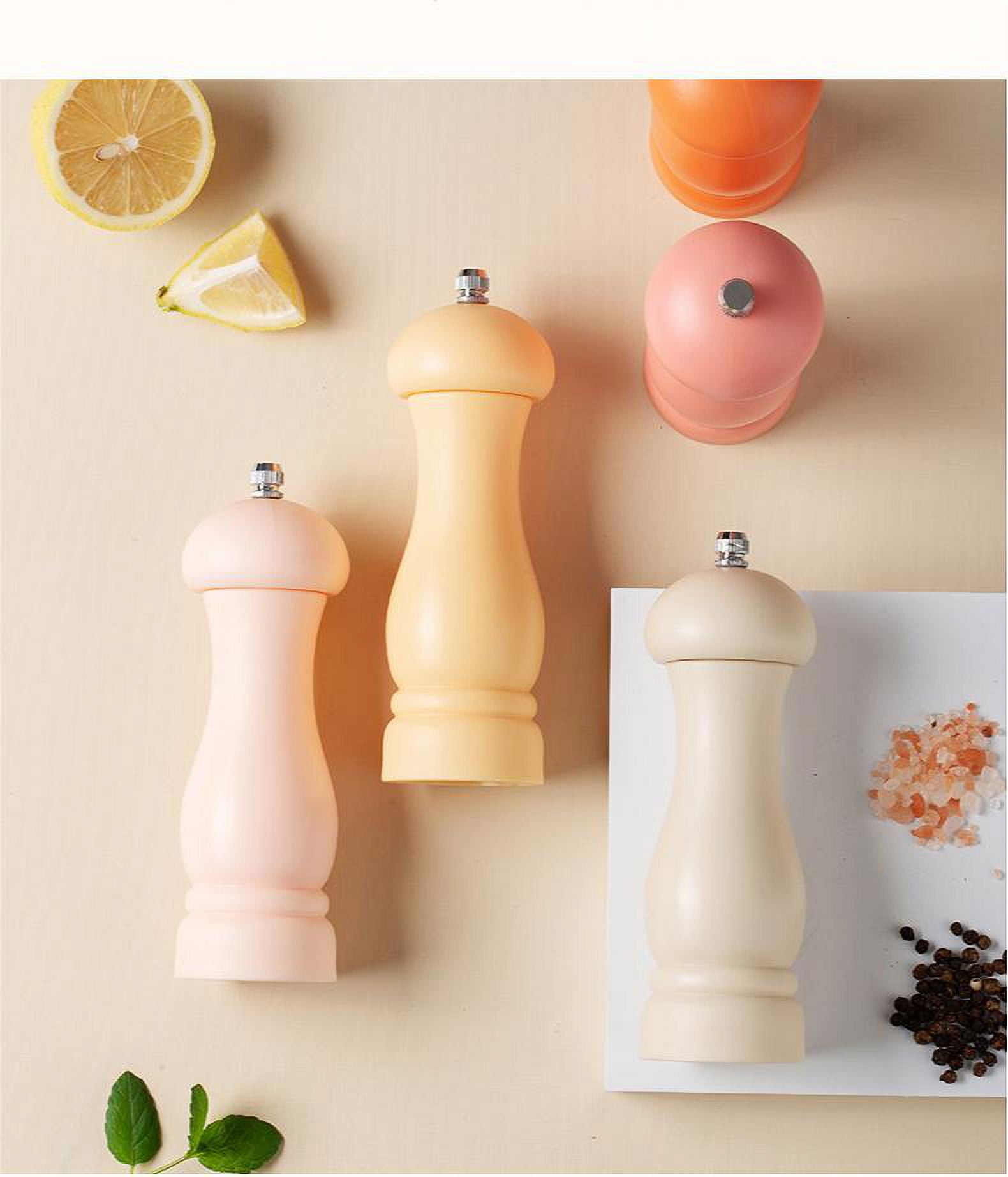 Salt and pepper grinder, manual grinder, grinder with adjusting knob, ceramic core grinder, PP plastic body, comfortable hand feeling