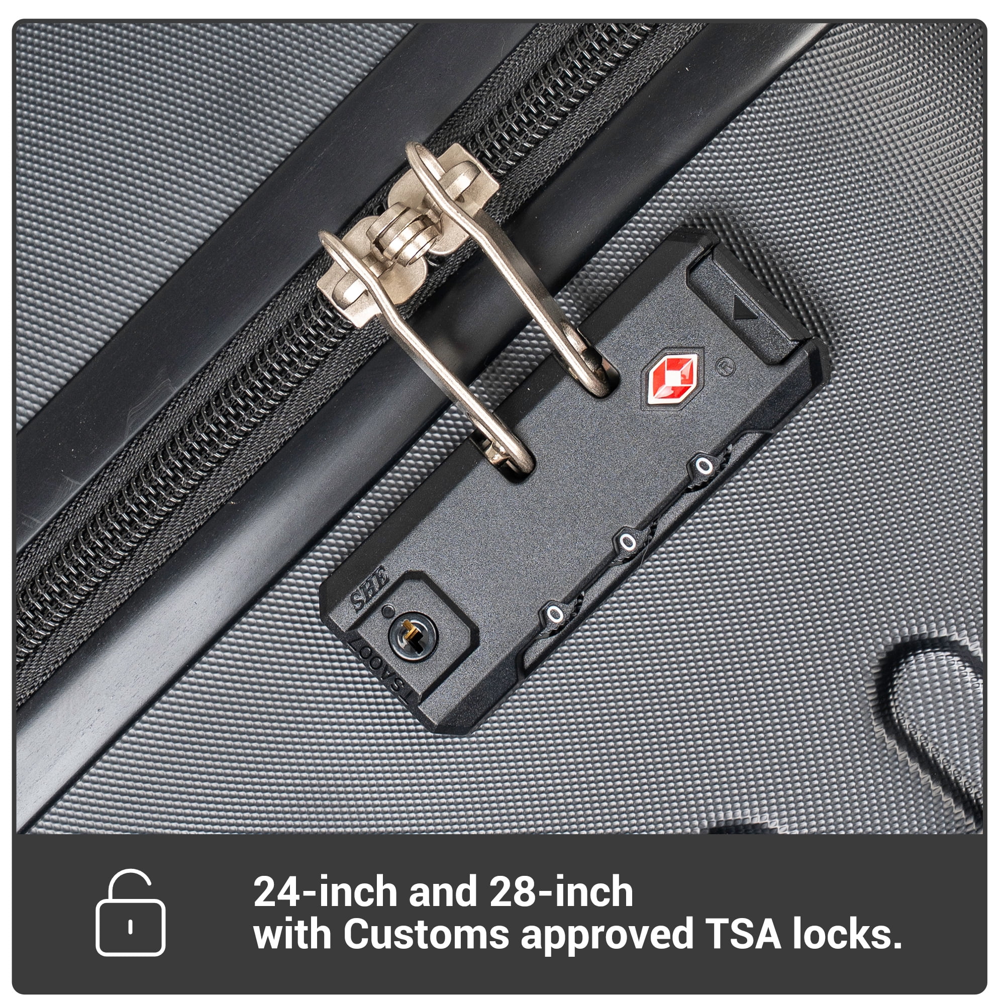 Travelhouse 5-Piece Hardside Luggage Set Spinner Lightweight Suitcase with TSA Lock & Duffel Bag,Black