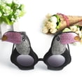 thumbnail image 3 of KAKOWELY Gafas de fiesta divertidas, elegantes, para cosplay, disfraz de loro con purpurina, novedosas gafas de sol con lentes grises, 3 of 4