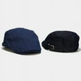 thumbnail image 3 of COCOpeaunt Unisex Casual Beret Hat Flat Cap Breathable Denim Cap Newsboy Style Adjustable Summer Fashion Solid Blue Black Hat for Men Women, 3 of 6