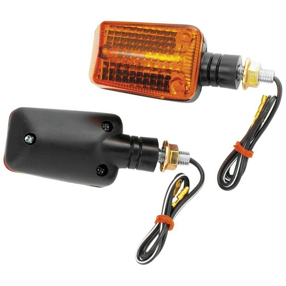 K&S Universal Mini Stalk Black Marker Lights w/Amber Lens (25-7500)