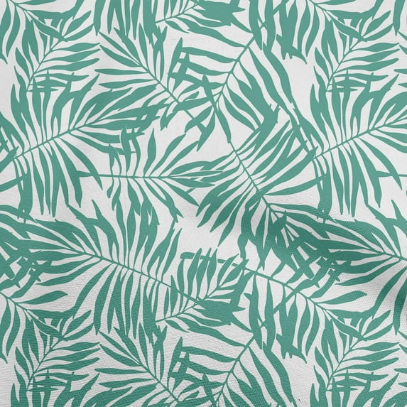oneOone Velvet Teal Green Fabric Leaf Sewing Craft Projects Fabric Prints By Yard 58 Inch Wide