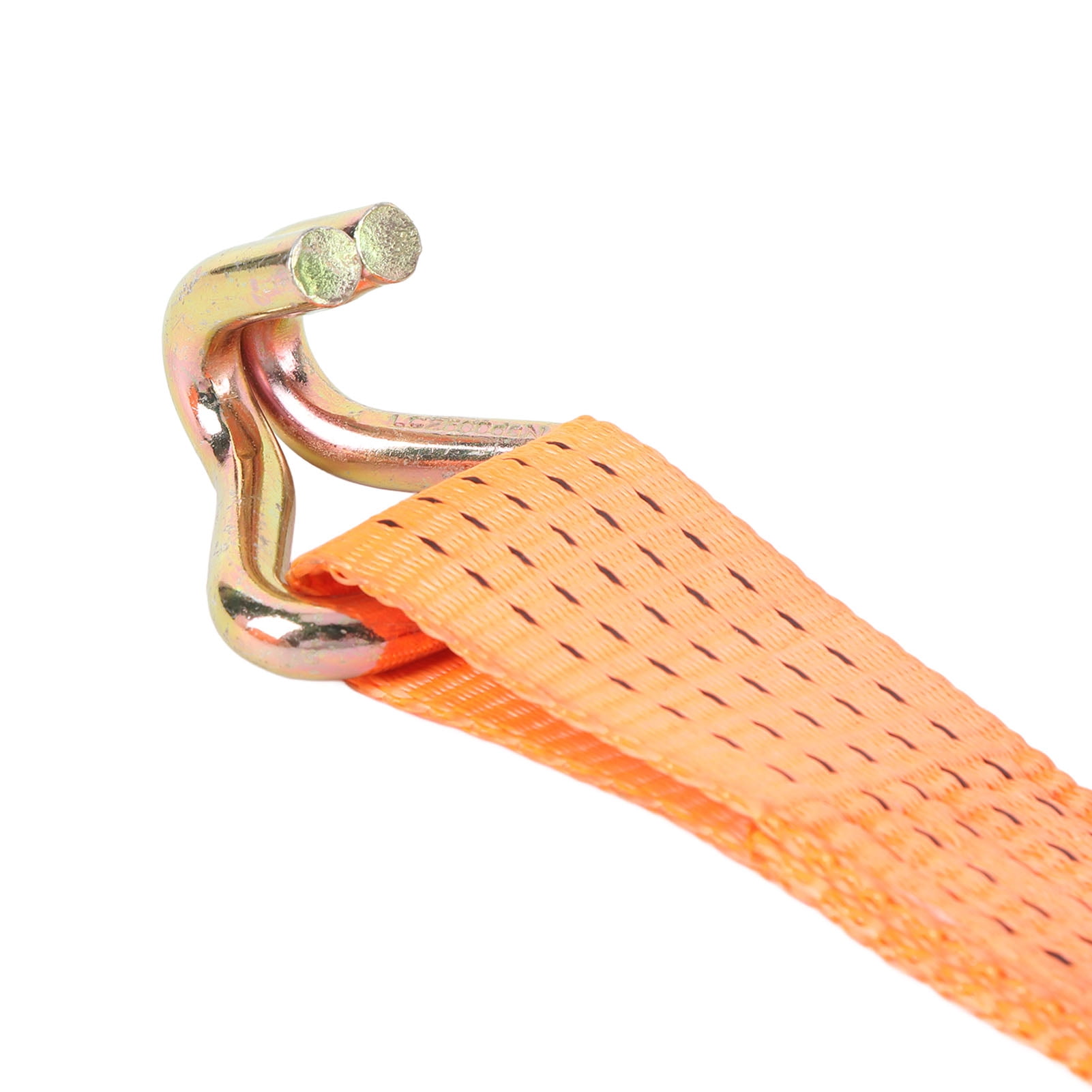 YAHHU 1 Set 2 Inch x 32.8 ft (10m) Heavy Duty Ratchet Tie Down Strap, Carbon Steel & Nylon, Orange Double J-Hook, 5511 lbs Working Load, 11023 lbs Breaking Load