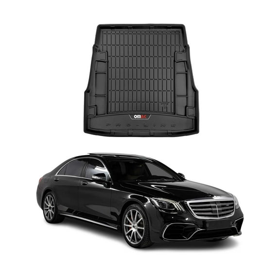 OMAC Premium Cargo Mats Liner for Mercedes S Class W222 Sedan 2014-2020 Black