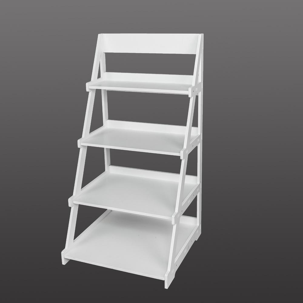 Hilitand Woodplastic 4Tier Ladder Style Shelf Storage Organizer Shelf